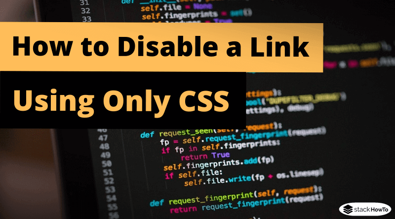 How to Disable a Link using Only CSS